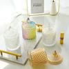 Europäisches Retro-Glas-Aufbewahrungsglas mit Deckel, Transparenter Goldener Schmuck- & Wattestäbchenhalter, Süßigkeiten- & Make-up-Pinsel-Organizer
