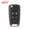 Kigoauto Afstandsbediening Sleutelhoes Shell 5 Knoppen Klapsleutel Fob Vervangende Hoes voor Buick LaCrosse GL8 Chevrolet Volt 2010-2015