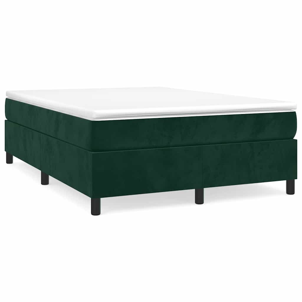 Vidaxl Bedframe Zonder Matras, Donkergroen, 140X200 Cm, Fluweel