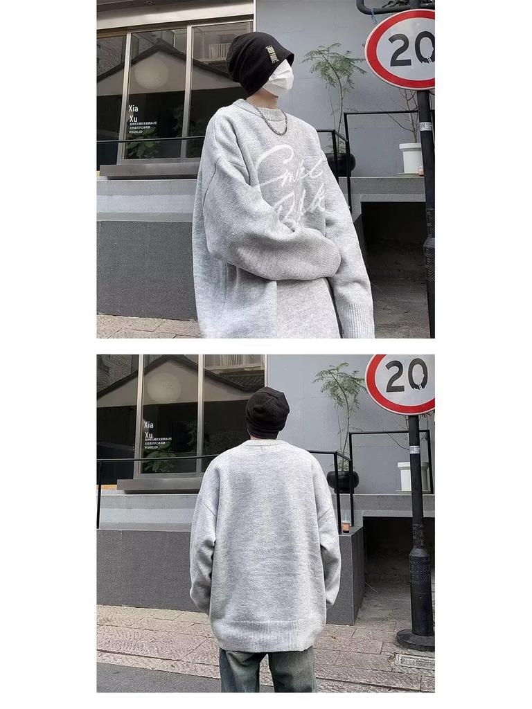 Herren Trendiger Rundhals Strickpullover - Herbst/Winter 2024 Lockere Passform