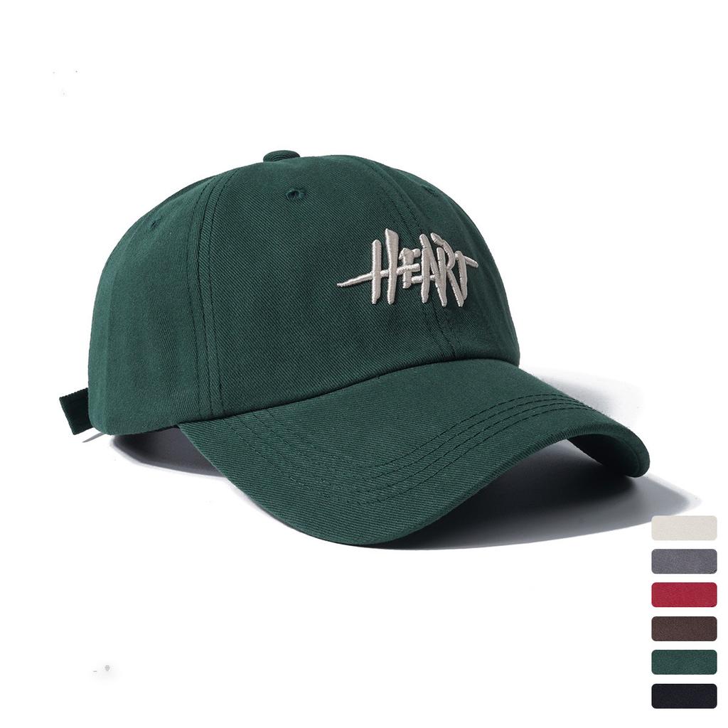 Korean New Green Retro Three dimensional Letter Embroidered Baseball Cap for Women American Casual Soft Top Trendy Brand Baseball Cap for Men