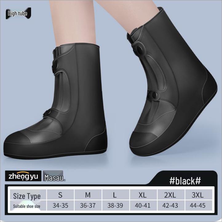 Children's and Men's Waterproof Non-slip Rain Boot Covers - Reusable, Wear-resistant Silicone for Cycling and Outdoor Use.