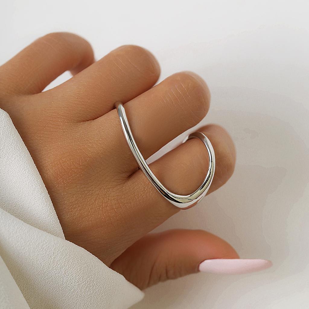 Vintage Simple Irregular Shape Hollow Open Ring for Women Wedding Classic Finger Couple Rings Aesthetic Y2K Accessories