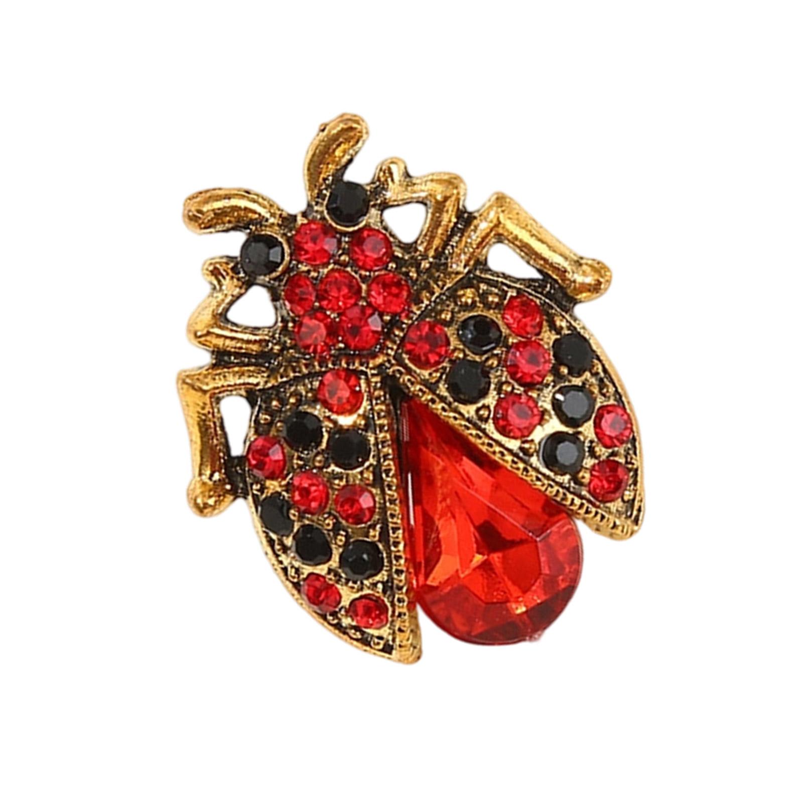 

Elegant Rhinestones Studded Gogga Brooch Pin Alloy Chest Decoration For Formal Occasion Evening Party Wear красный/серебряный