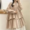 Japanese Forest Patchwork Ruffles Cotton Shirt Women Spring Autumn Loose Long Tops Women