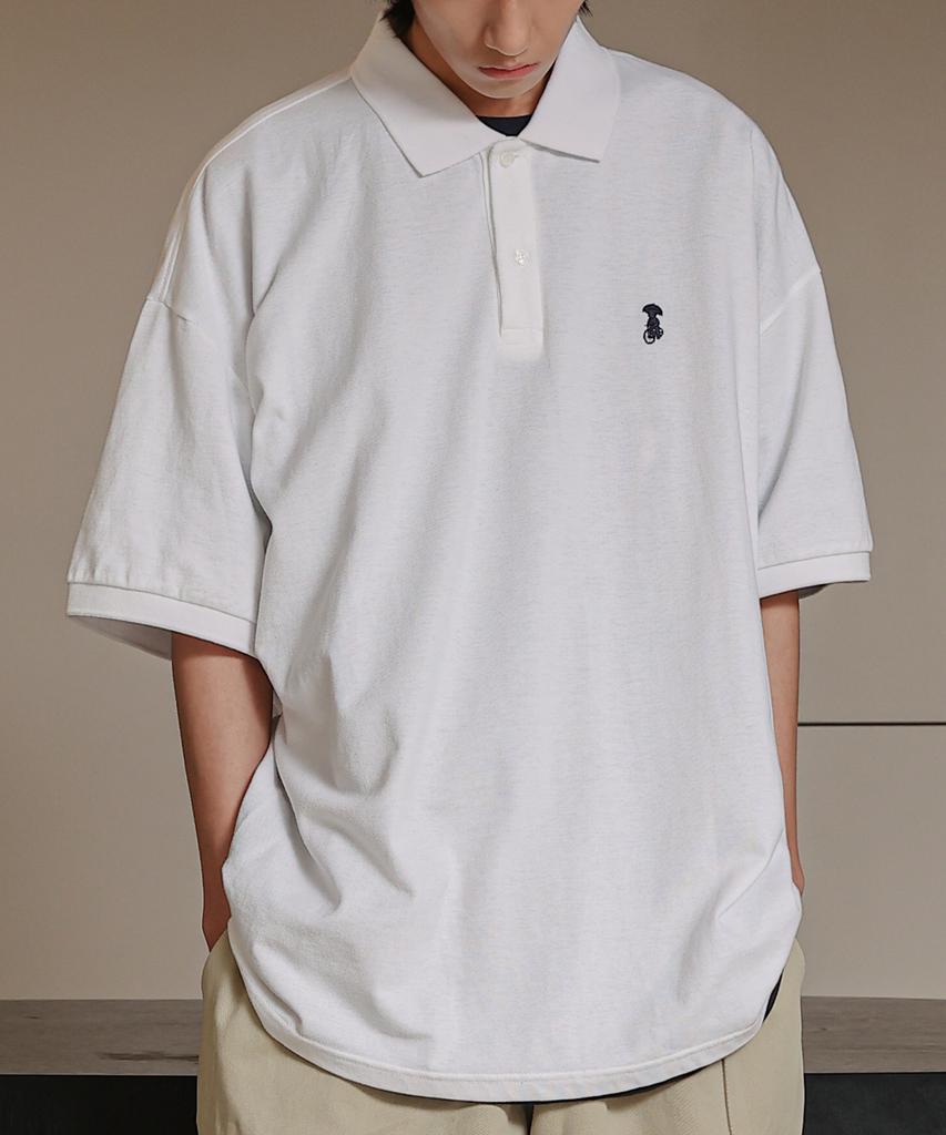 TAKEASY Giant Fit Polo Shirt (White)