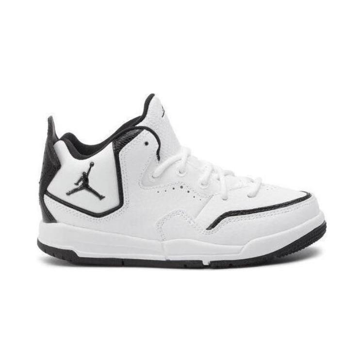 Jordan Courtside 23 Durable Breathable Mid-Top Children's Basketball Shoes Black White Children Aged 3-7 Years Old AQ7734-100