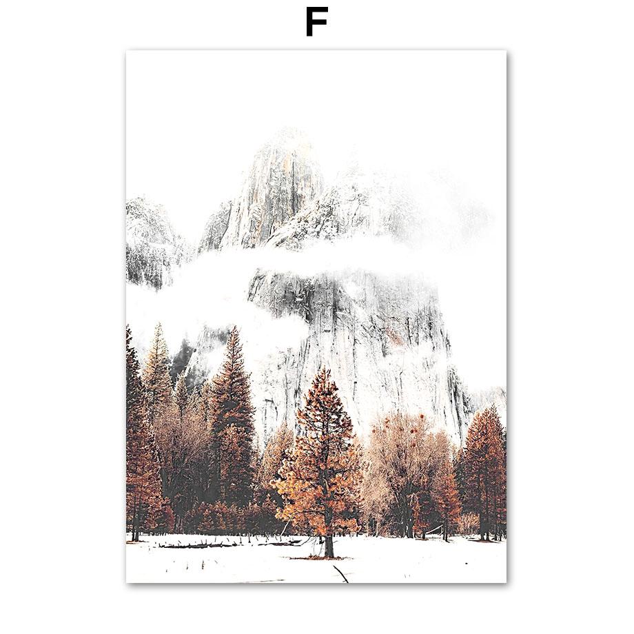 Sheep Deer Squirrel Snow Mountain Bridge Pine Wall Art Canvas Painting Posters And Prints Wall Pictures For Living Room Decor