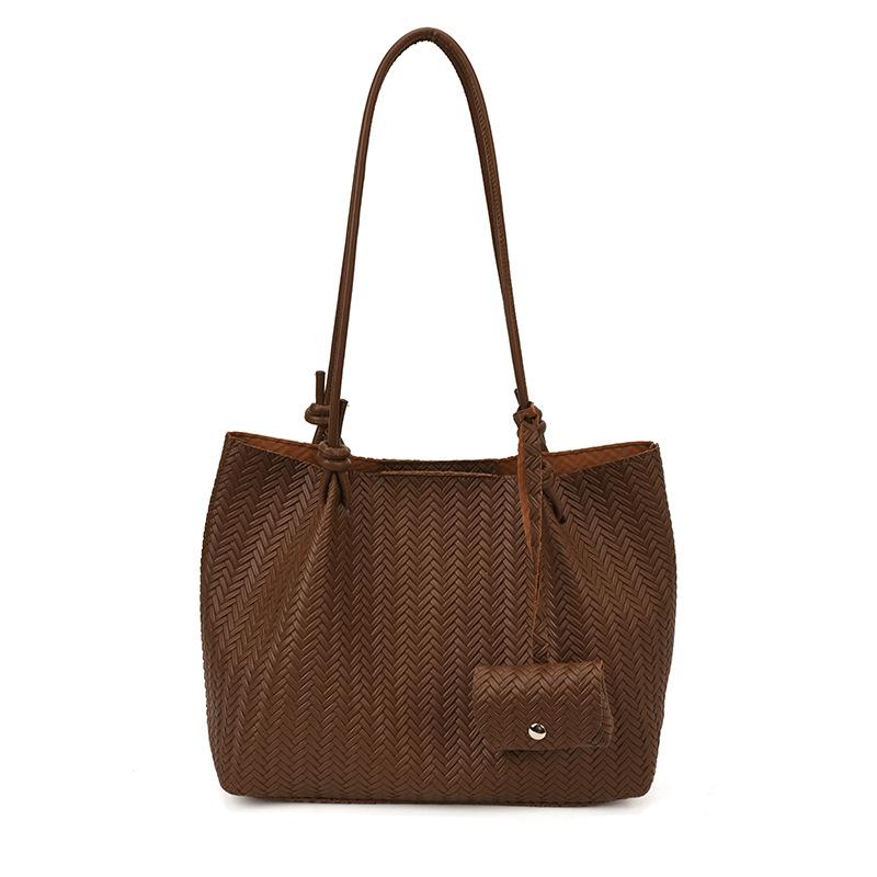 Retro Woven Pattern Big Bag Women 2025 New Fashion High Sense Tote Bag Large Capacity Commuter Armpit Bag