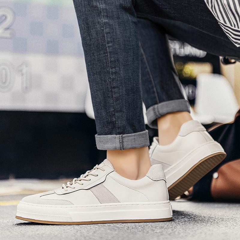 Hot Sale Brand Men Sneakers Men Lace-Up Breathable Skate New Arrival Leather Mens Shoes Casual Classic Non-Slip Mens Sneakers