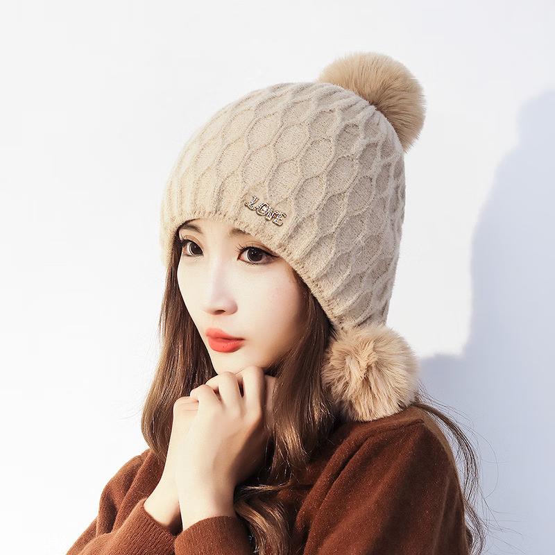 Женская регулируемая теплая вязаная шапка-бини