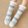 Winter Plüsch Frauen Boden Socken Warme Weiche Korallen Fleece Gestreiften Bequeme Nicht-Slip Thermische Weibliche Socken