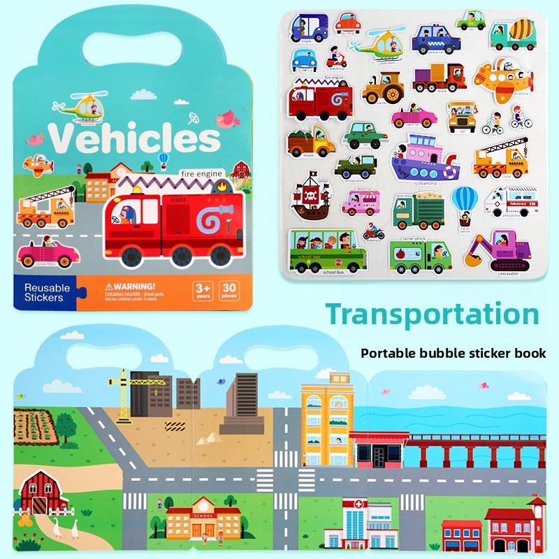 Developmental Kids Sticker Book Reusable Paper Bubble Stickers Creative Play
