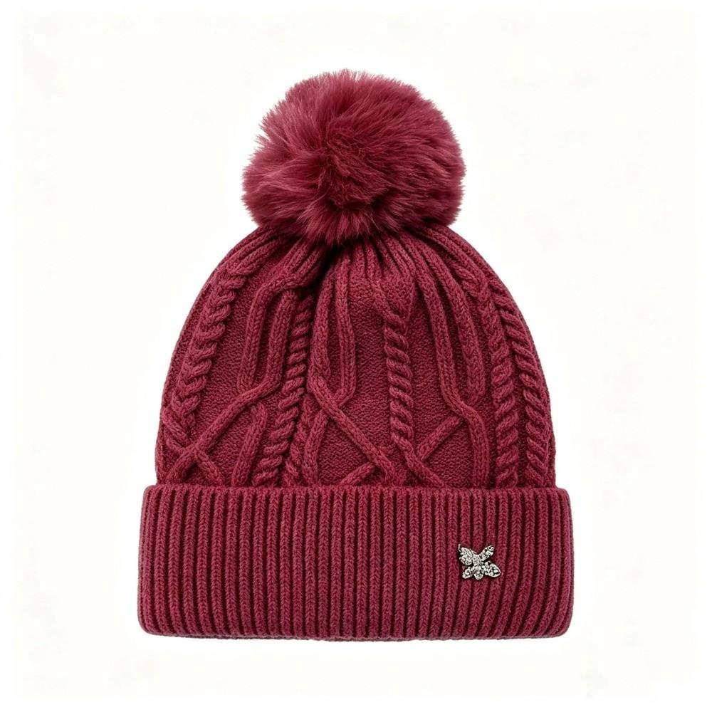 Warm Winter Hat Ear Protection Pompoms Hat Casual Crochet Women's Hat Outdoor
