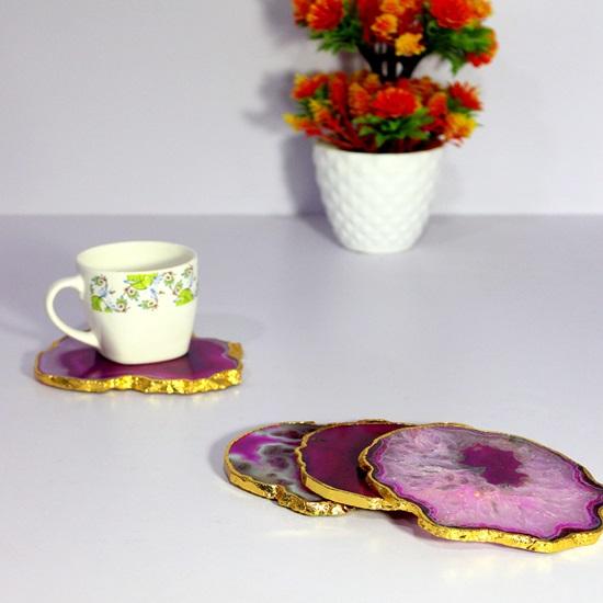 Natural Agate Coasters Bar Beer Coffee Tea Coaster Set of 4 Coasters Perfect Table Accessories Tableware
