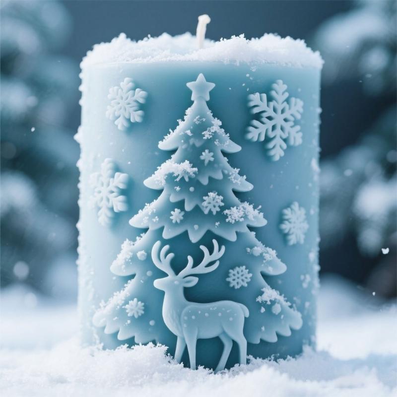 Christmas Molds Ornament Molds Snowflake Cylinder Silicone Mould Plasters Molds Casting Molds Epoxy Resin Molds