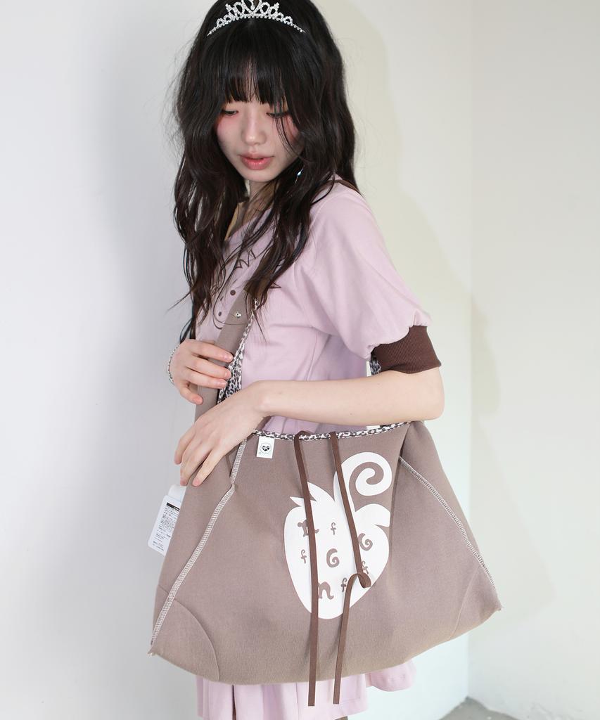 Nofficial Noffice Reversible Berry Leopard Shoulder Bag Brown