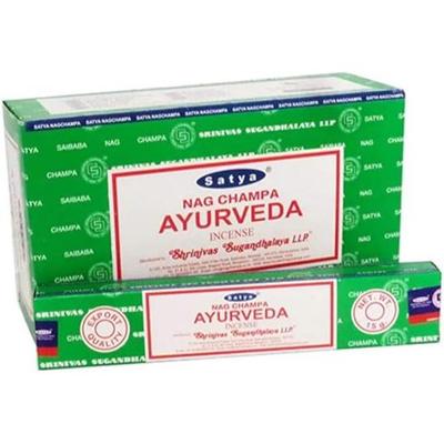 Nag Champa Ayurveda Räucherstäbchen Agarbatti 180 Gramm Box | 12 Packungen mit je 15 Gramm in einer Box | Exportqualität