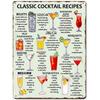 Sinal de Lata de Metal para Menu de Coquetéis Retro Guia para Amantes de Mixologia Bar Pub Corrente de Ferro Pendurador Decoração Bebida Alcoólica Pôster Rústico