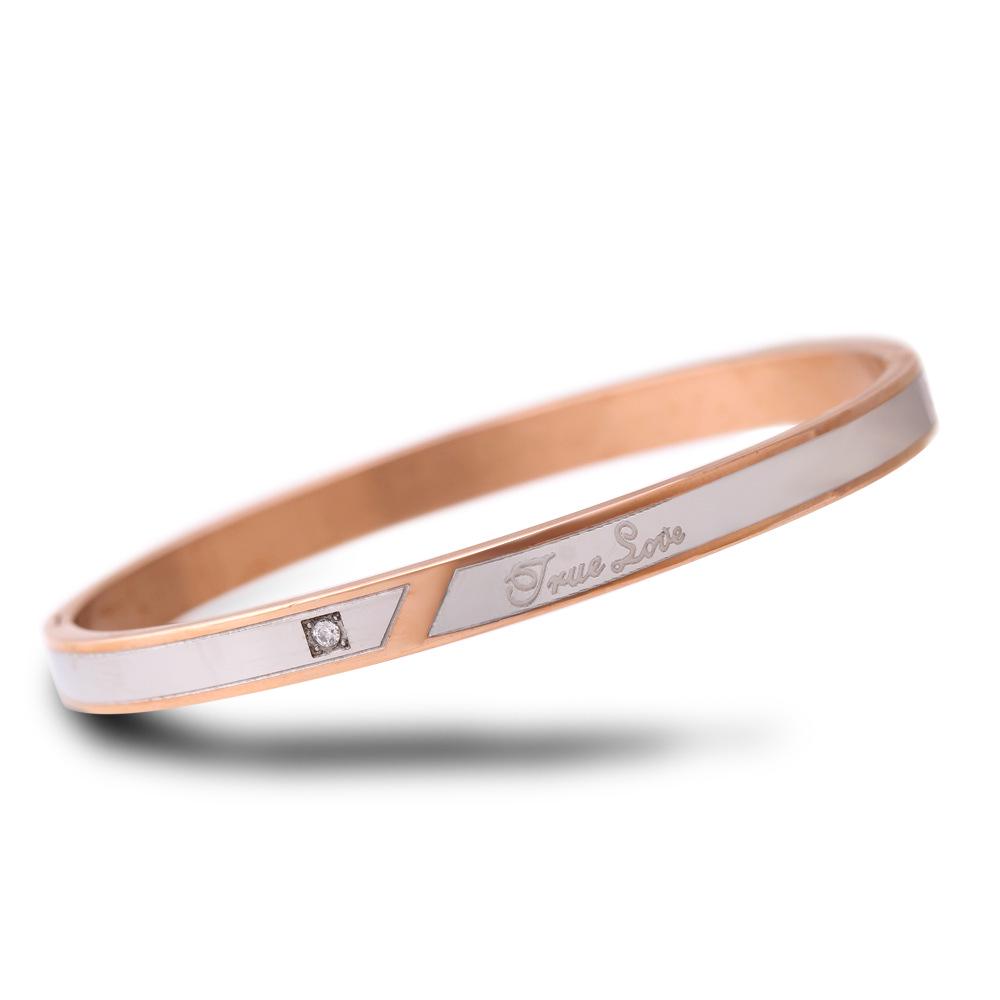 

Ins Fashion New 304 Titanium Steel Diamond Двухцветный браслет Женский браслет Новый розового золота
