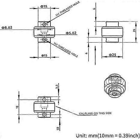 Shaft Coupler Stepper Motor Knurled Hand Lifting Screw Nut 5x8mm Accessories