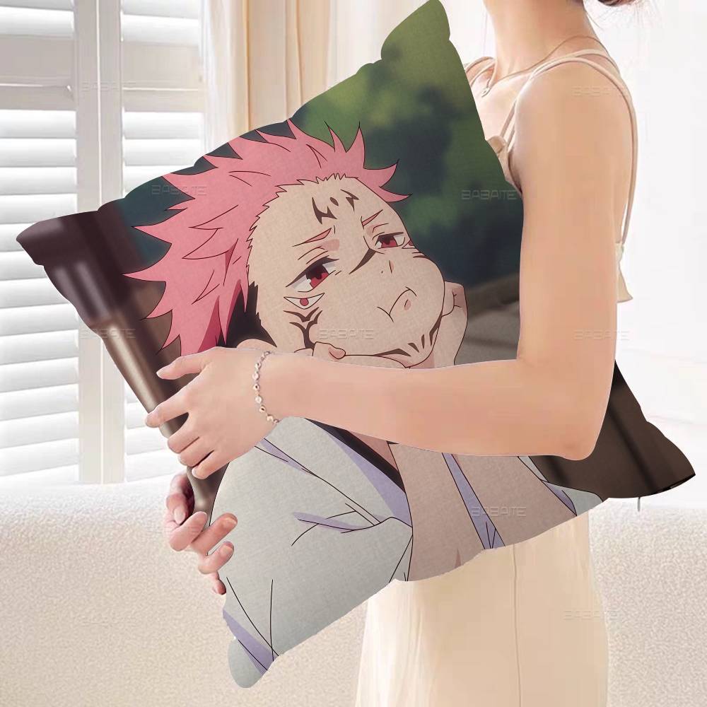 Anime Character Jujutsu Kaisen Ryomen Sukuna Pillow Cushion Cover Pillowcase Living Room Sofa Home Decor Customized