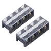 Terminal Strip Dual Rows High Current Screw Terminal Block with Cover 600V 60A 2pcs 4 Position