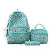 Student Cartoon Backpack Set Female Campus Backpack Lightweight Nylon Three-Piece Schoolbag