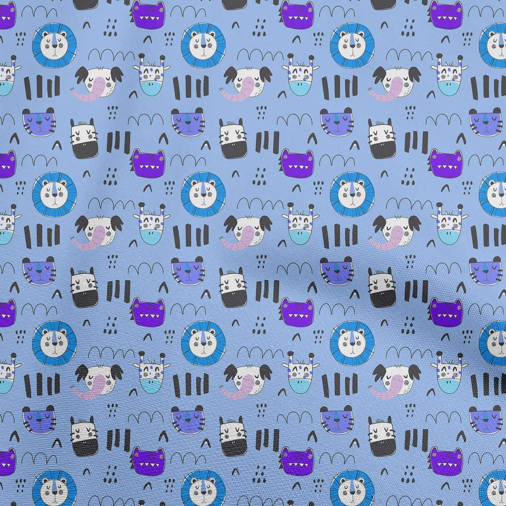 oneOone Cotton Flex Brown Fabric Kids Animal Quilting Supplies Print Sewing Fabric by The Yard 40 Inch