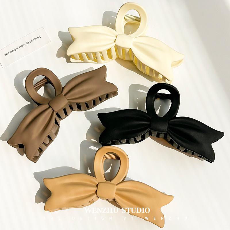 Premium Women's Bow Hair Claw Clip - Large Shark Clip for Elegant Updos and Summer Hairstyles