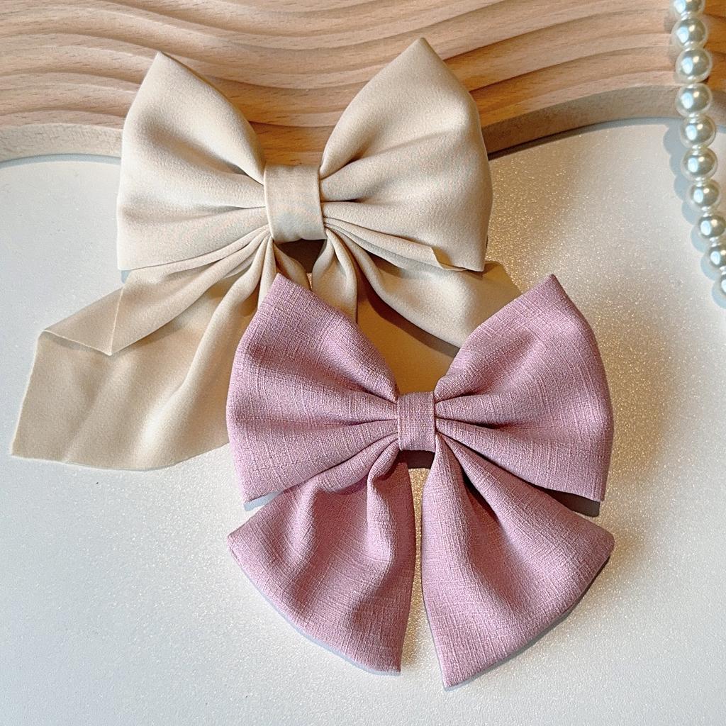 2PCS/Lot Hair Bows Solid Color Grosgrain Ribbon Boutique Hair Clip Girls Hairgrips New Headwear Kids Handmade Hair Accessories