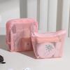 Quadratische Netz-Kosmetiktasche Tragbare Lippenstift-Kosmetik-Aufbewahrungstasche Mit Reißverschluss Mehrzweck-Kleinkram-Aufbewahrungstasche Niedriges Schülertäschchen
