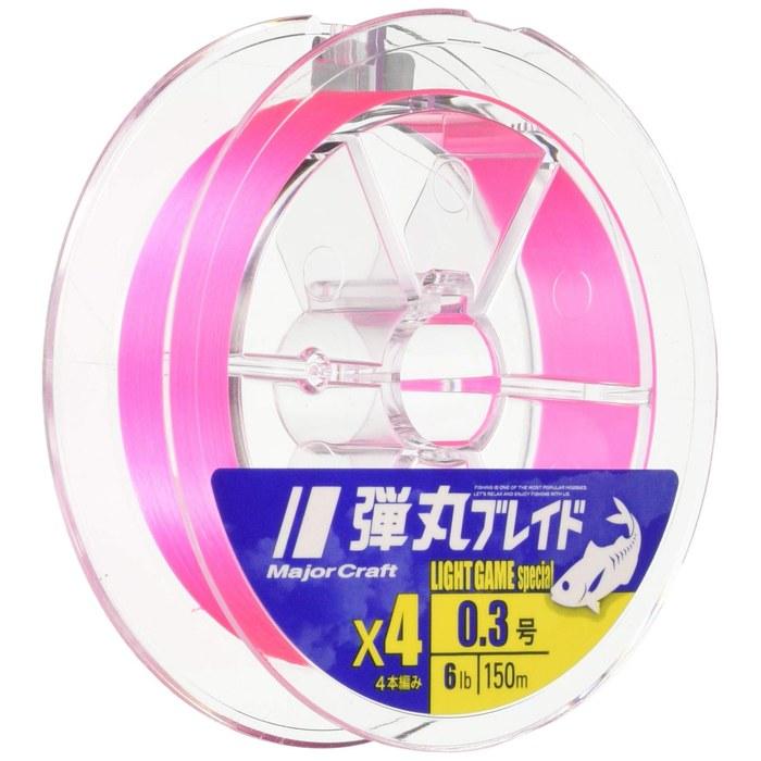 Major Craft PE Line Bullet Braid 4-Ply Light Game DBL4-150/0.4PK Pink 150M/0.4 Number Pink Pink