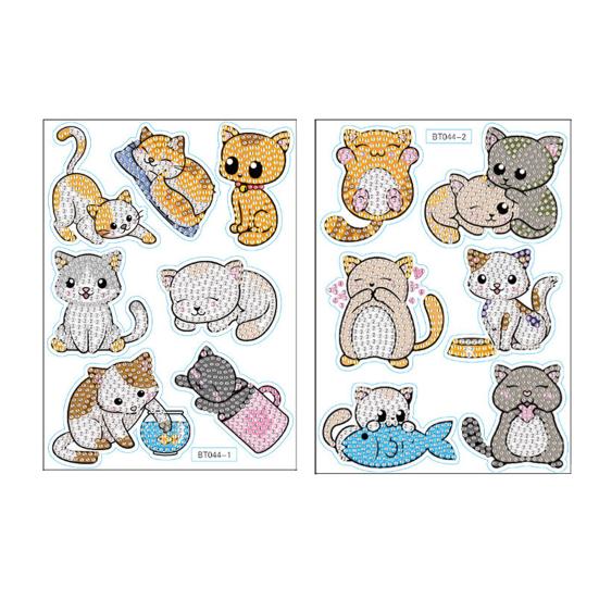 Sada 1 sady samolepek s drahokamy Kreativita Nálepka se vzorem šumivé kreslené kočky Láhev na notebook