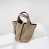Women's Fashion Solid Color Leather Handbag with Lock Design, Casual Versatile Daily Shoulder Bag, Perfect Gift Purse