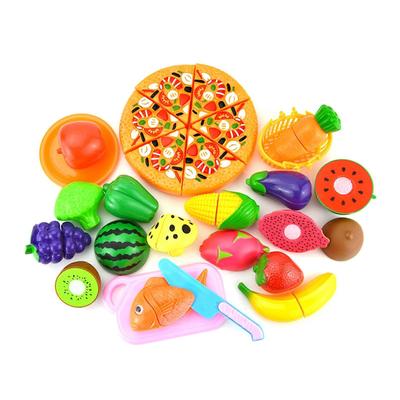 1 szett szimuláció zöldségek gyümölcsök játékkészlet modell játék oktató pizza vágó zöldségek játék kisgyermek szerepjáték játék