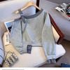 2025 Designer Off-Shoulder Slanted Neck Petite Sweatshirt Long-Sleeve Top for Spring & Autumn