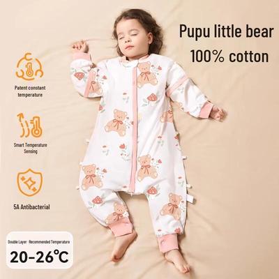 Unisex Baumwoll-Schlafsack für Babys mit geteilten Beinen
