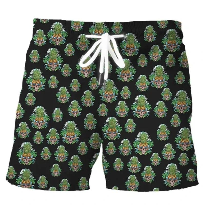 New Men's Skull 3D Print Beach Shorts Graphic Men's Casual Sports Shorts Summer Surfing Shorts Breathable Shorts Hip Hop Pants