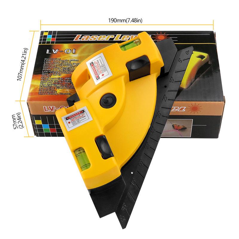 90° Tile Laying Tool: Wall Tile Level, Laser Angle Meter, Right Angle Ground Line Guide