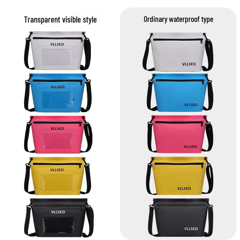 Waterproof PVC Beach & Swim Bag with Water-Repellent Zipper - Portable Outdoor Handbag