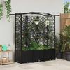 Elevated Planter with Trellis and Hanging Roof Black 163 x 40 x 141 cm PP