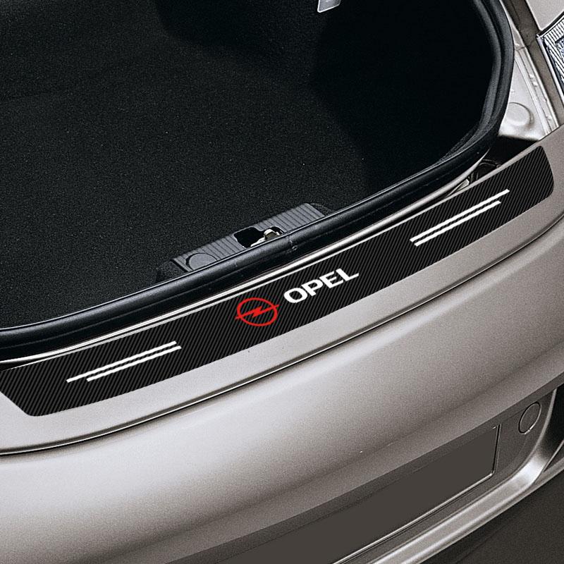 1pcs Carbon Fiber Car Trunk Rear Bumper Sticker Guard Plate Protector For Opel Insignia Astra H G J Antara Vectra Vivaro Corsa C D Zafira Car Styling