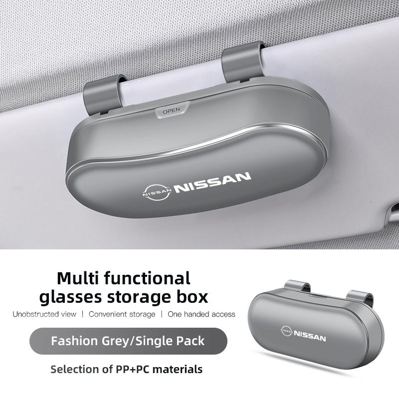 2026 Car Glasses Box Sunglasses Holder Sun Visor Storage Case For Nissan Qashqai J11 Sylphy N7 Teana Note Navara Juke GTR Patrol
