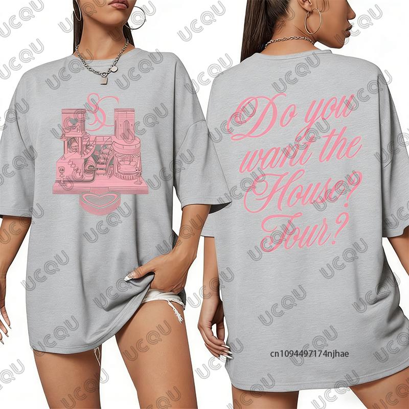 Sabrina Carpenter House Tour 2026 Maglietta in Cotone Grafica da Donna Estiva Nuova Manica Corta Magliette Casual Oversize Unisex