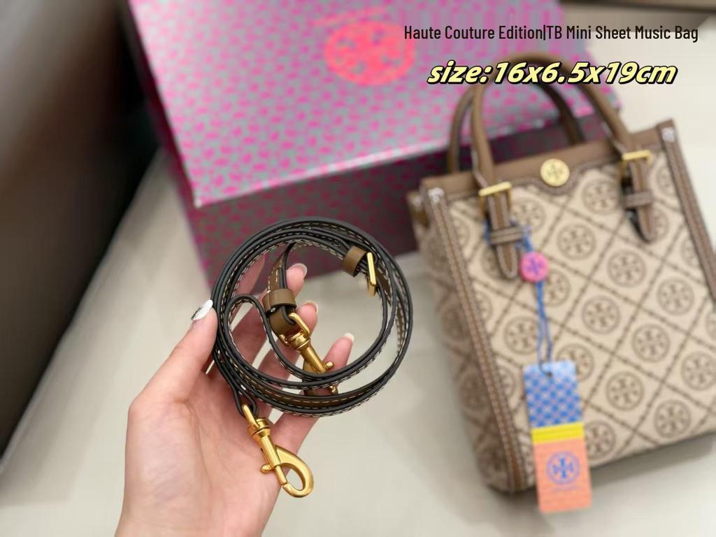 TB Mini Monogram Music Sheet Canvas Tote - Fashionable Handbag & Crossbody Bag for Women