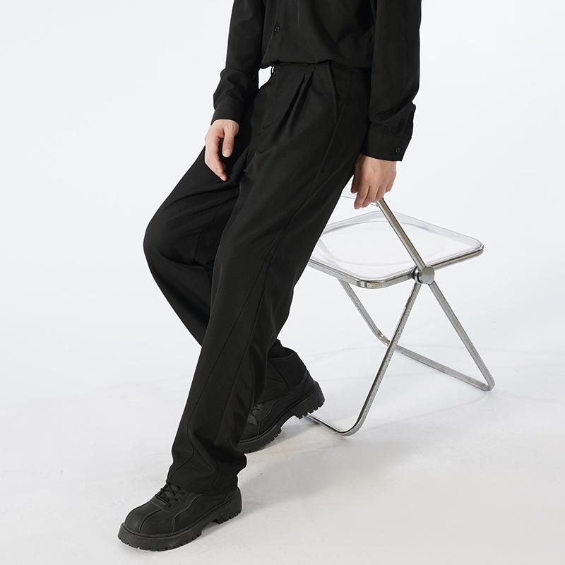 Drape Casual Suit Pants Men's Spring and Autumn Solid Color Loose and Versatile Straight Wide-leg Trousers Men's Trousers