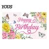 Birthday Celebration Banner Happy Backdrop, Party Photo Background Cloth for Celebration, Decorative Bunting Flag Decor Kids Women, Supplies