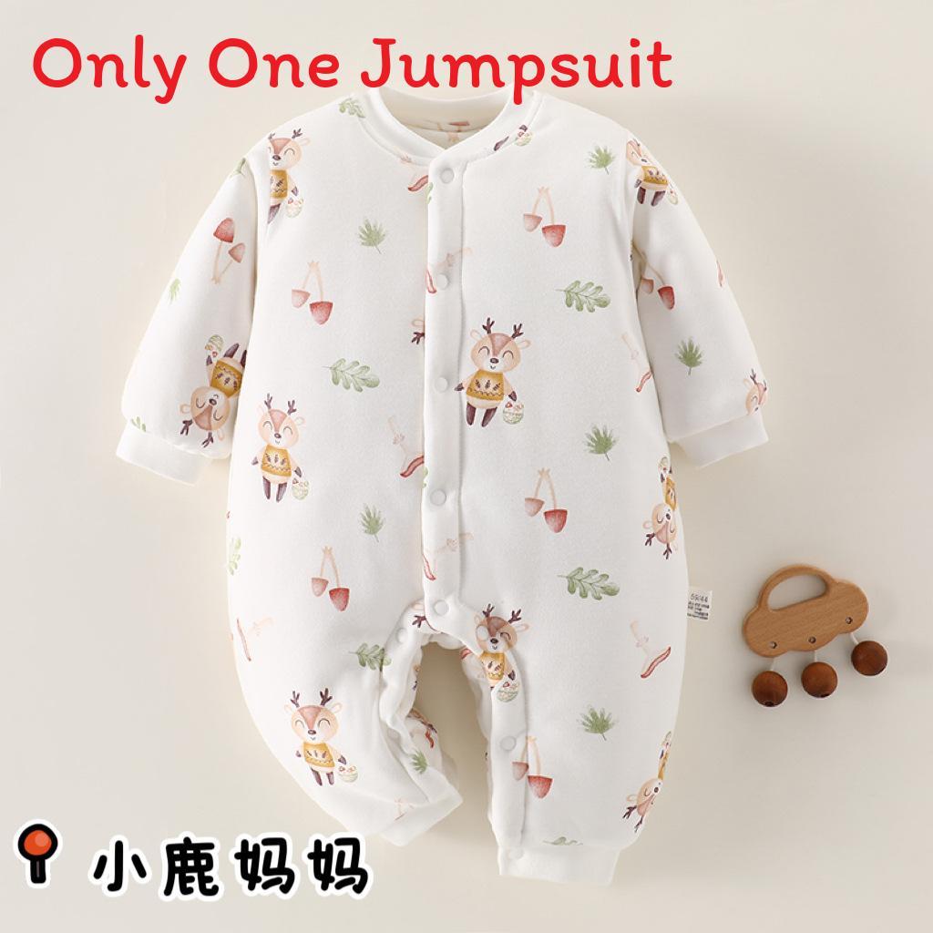 Winter Baby Onesie With Thick Cotton Layer For Newborns Girl Boy Safe For Winter