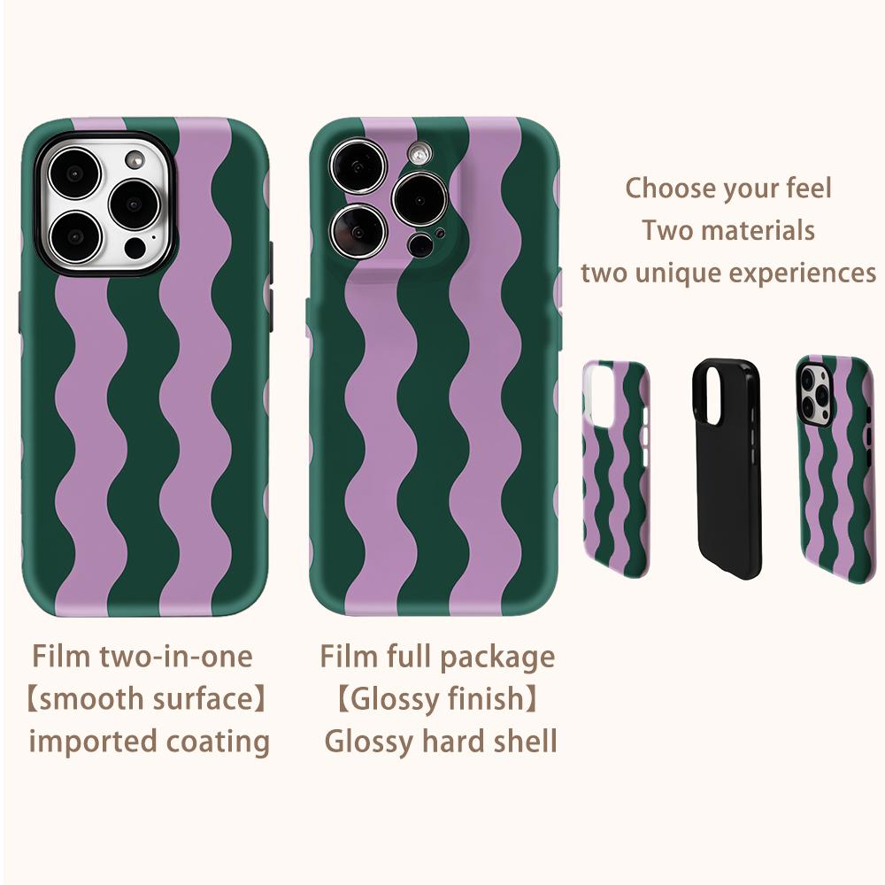Lavender Wave Phone Case for IPhone 17AIR 16E 16 15 14 13 12 11 17 Pro Max Plus Double-layer Back Cover